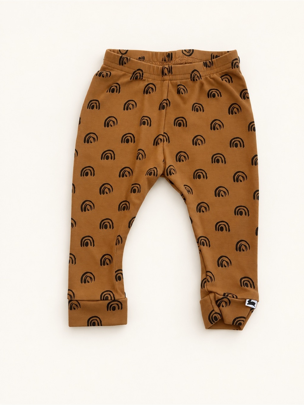 Little & Lively Tan Rainbow-Print Stretch Leggings